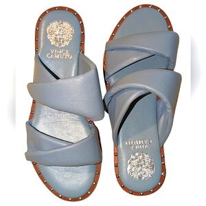 RARE Vince Camuto Palennie Puffy Leather  Sandals Powder Blue